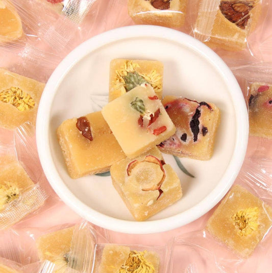 Gourmet Honey Sugar Cubes with flowers and fruit: Hibiscus