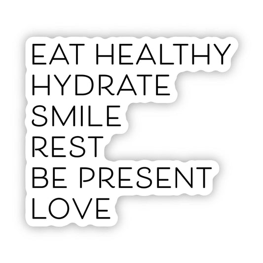 Eat Healthy Resolutions Mantra Text Sticker