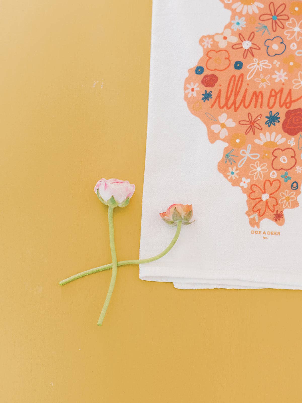 Illinois Floral Towel