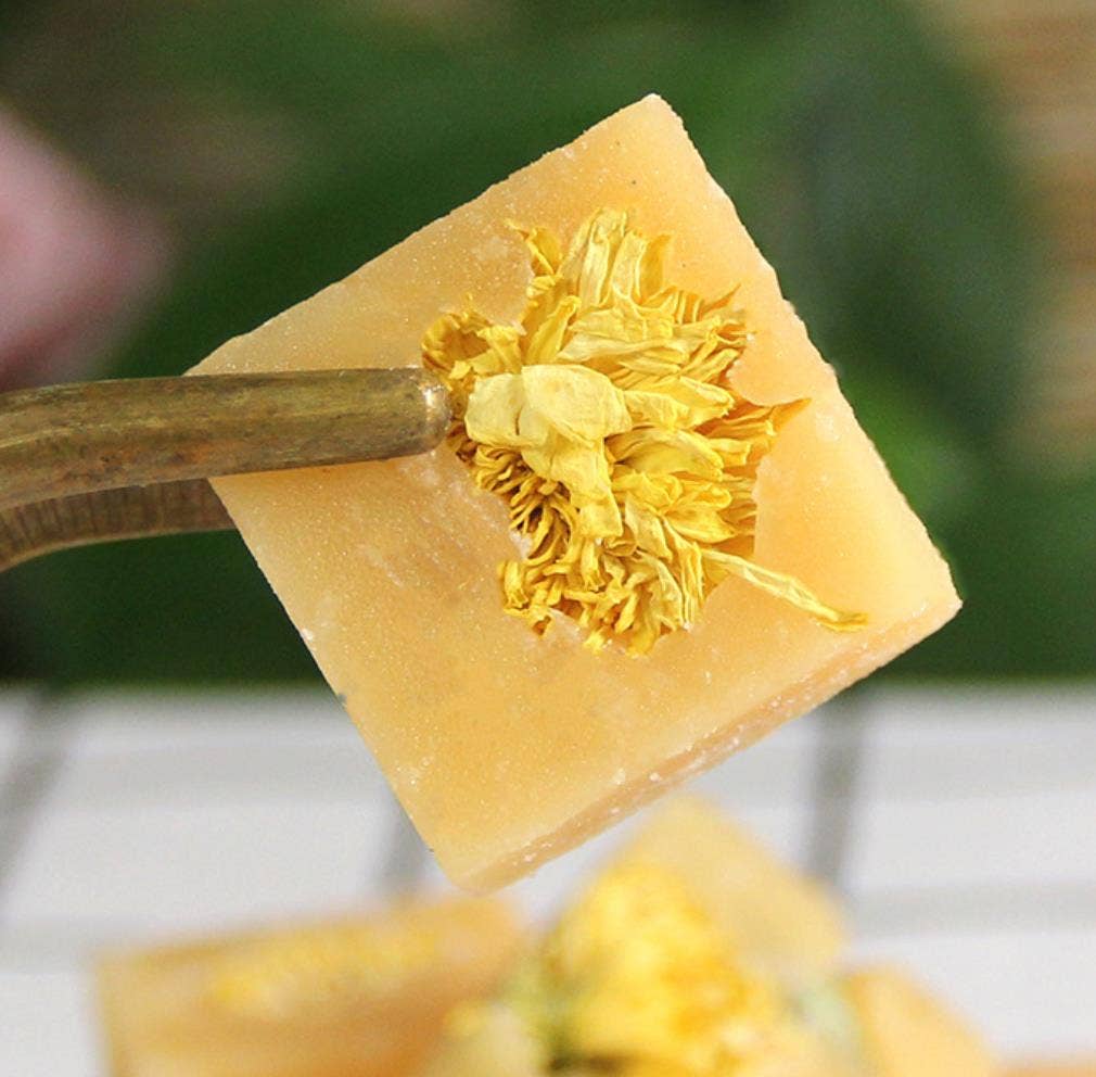 Gourmet Honey Sugar Cubes with flowers and fruit: Orange Peel