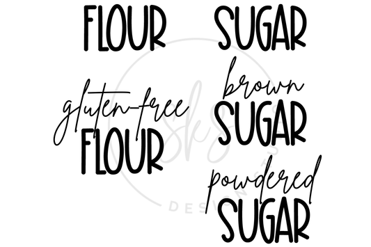 Kitchen Labels (Vinyl Decal)